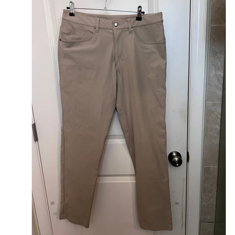 Lululemon ABC Classic-Fit 5 Pocket Pant Warpstreme Sz 32 Beige Athleisure Golf